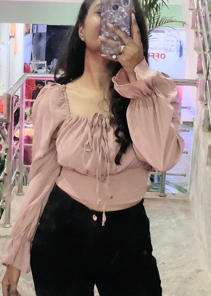 Peach Crop Top