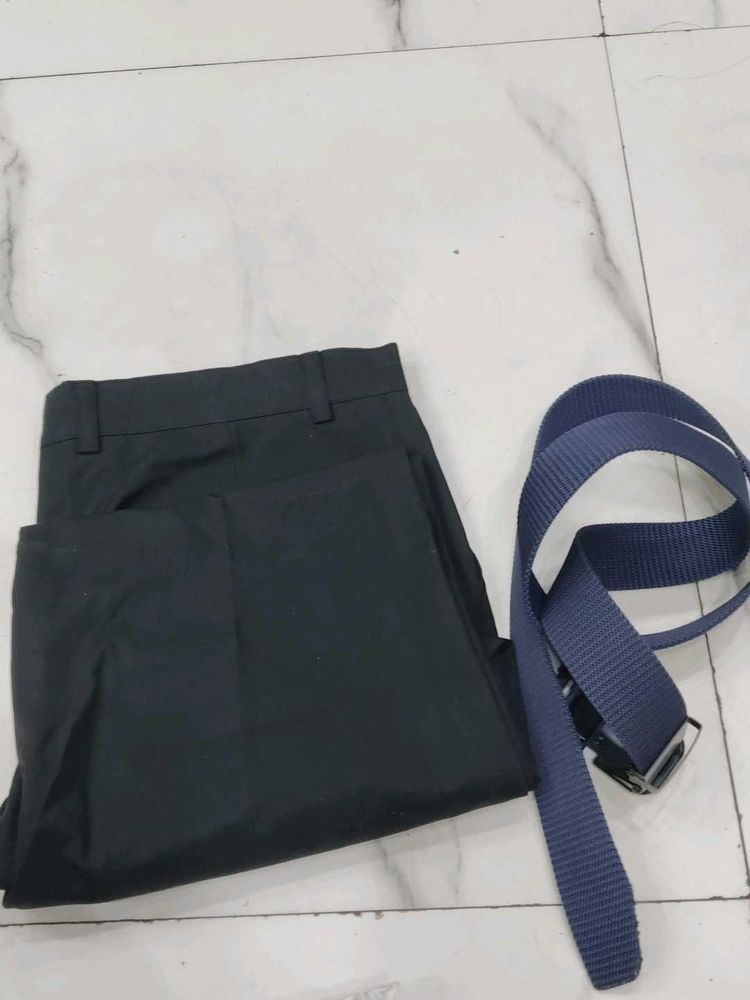 Black Casual Pants with Belt combo offer