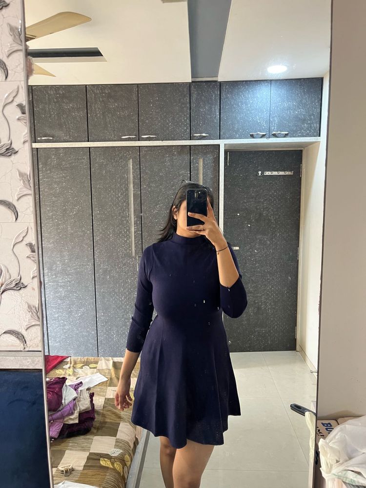 Navy Blue Skater Dress