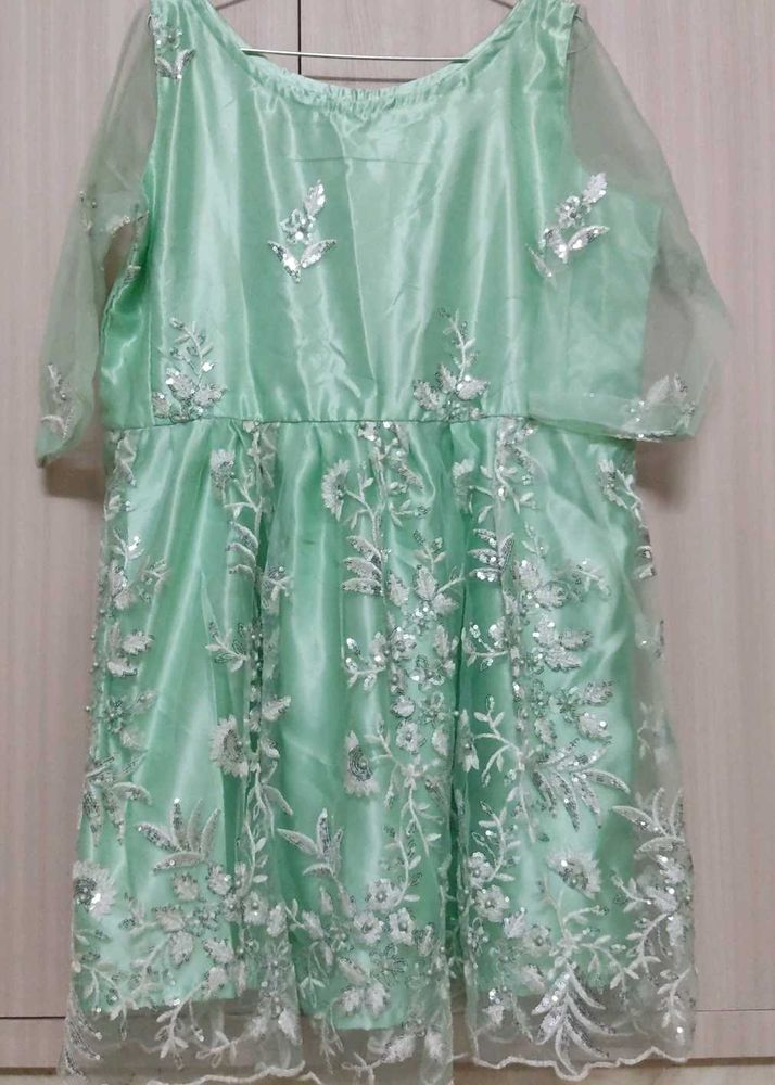 Mint Green Ethnic Anarkali Kurti