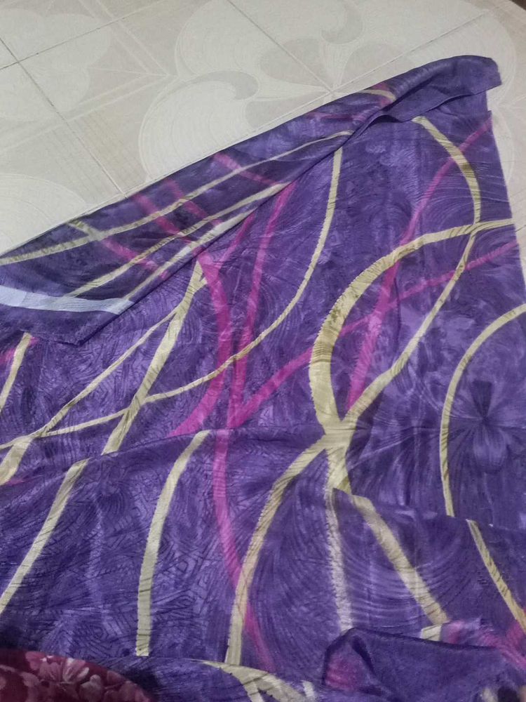 Vibrant Purple Saree with Abstract Design