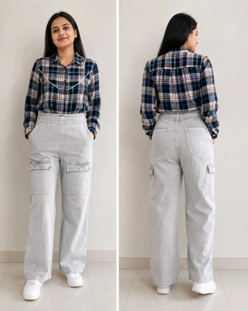 Wide Jeans pant with Shirt