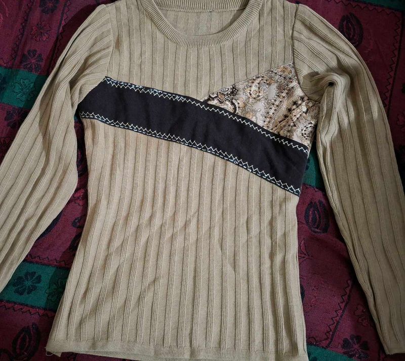Stylish Ribbed Long Sleeve Top