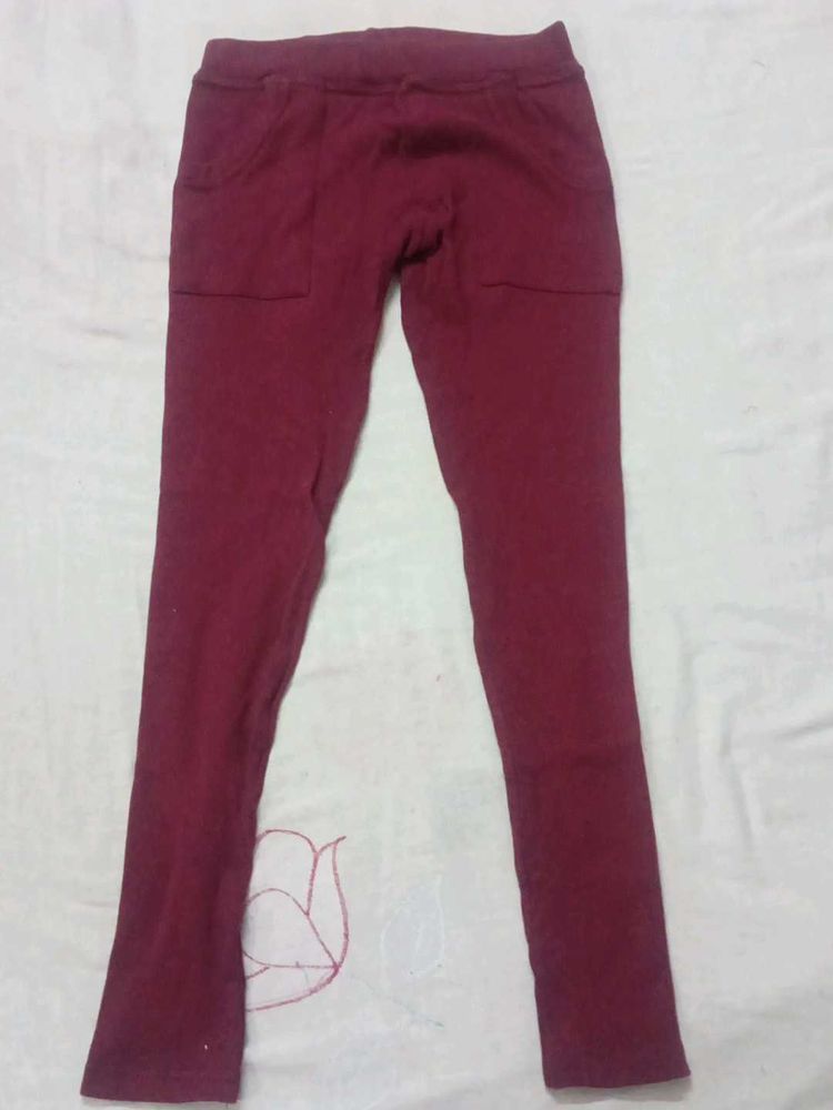 Comfortable Maroon Pants with Pockets