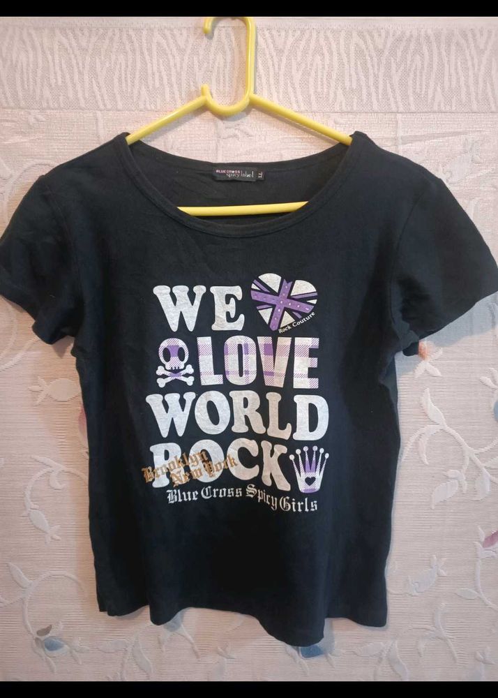 Graphic Print Black T-Shirt