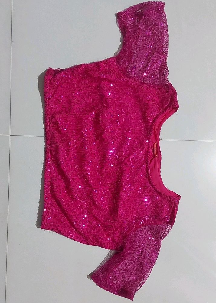 Pink NET Fabric Blouse