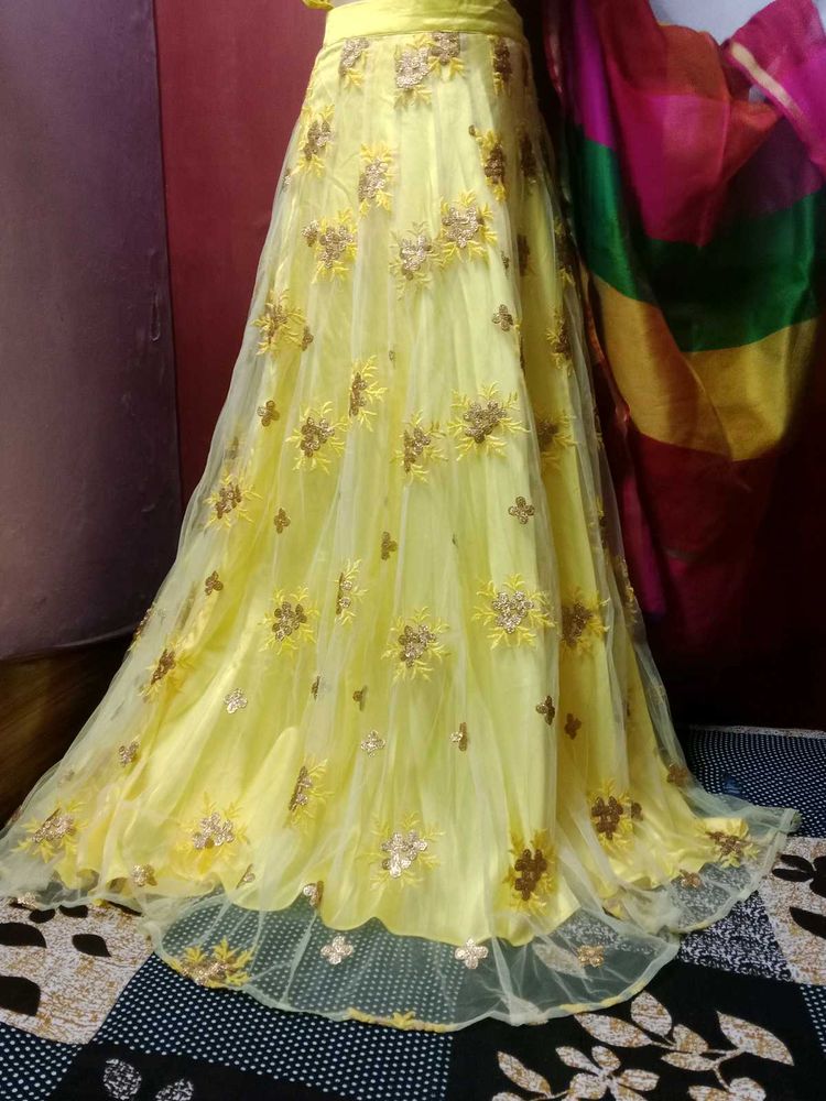 Beautiful Yellow Embroidered Lehenga