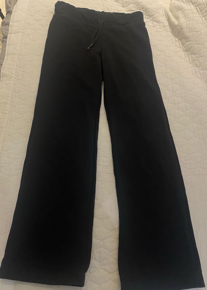 h&amp;m Black straight-Wide Leg Sweatpants