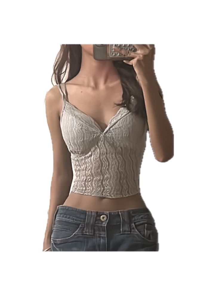 Y2K Textured Cropped Cami Top