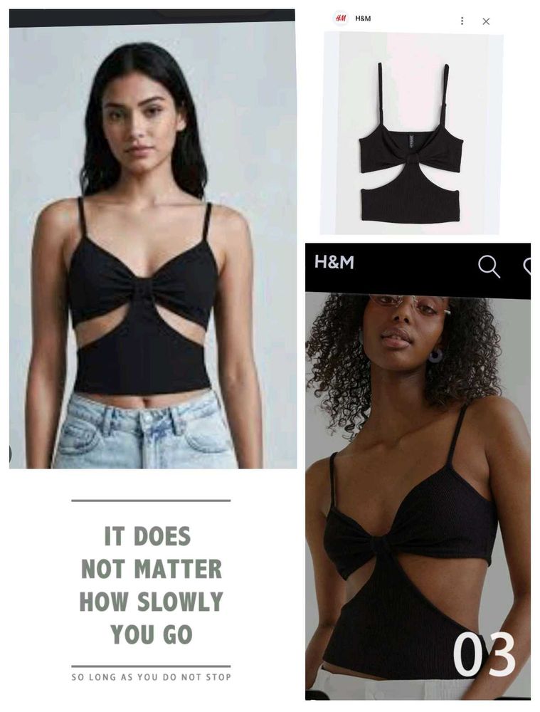 Black Cut-Out Crop Top with Bow Detail