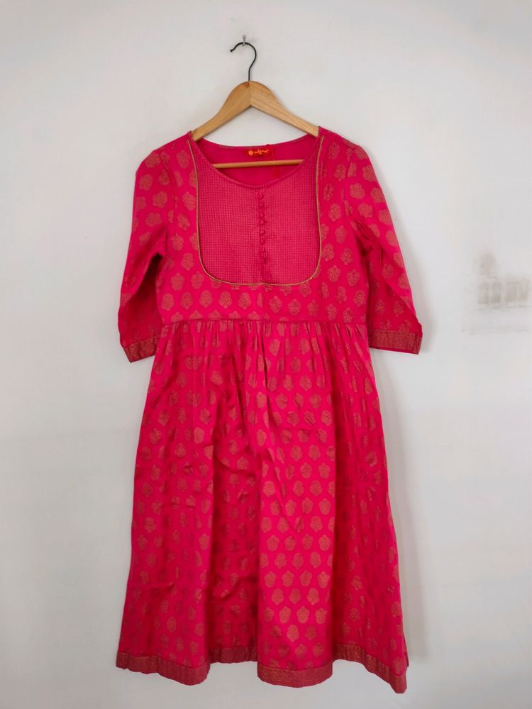 Rose Pink Printed Kurta (Women's)