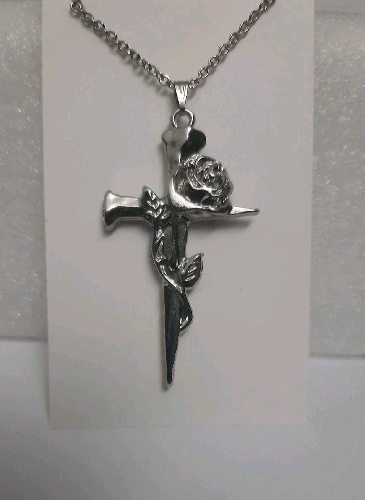 Rose Cross Necklace