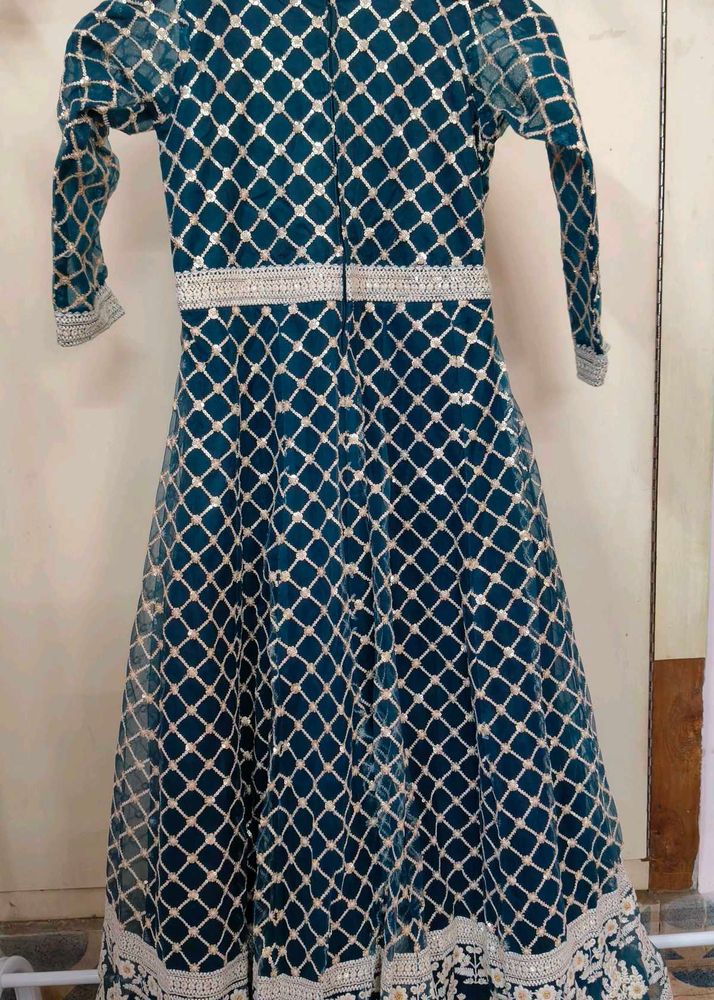 Elegant Teal Ethnic Gown
