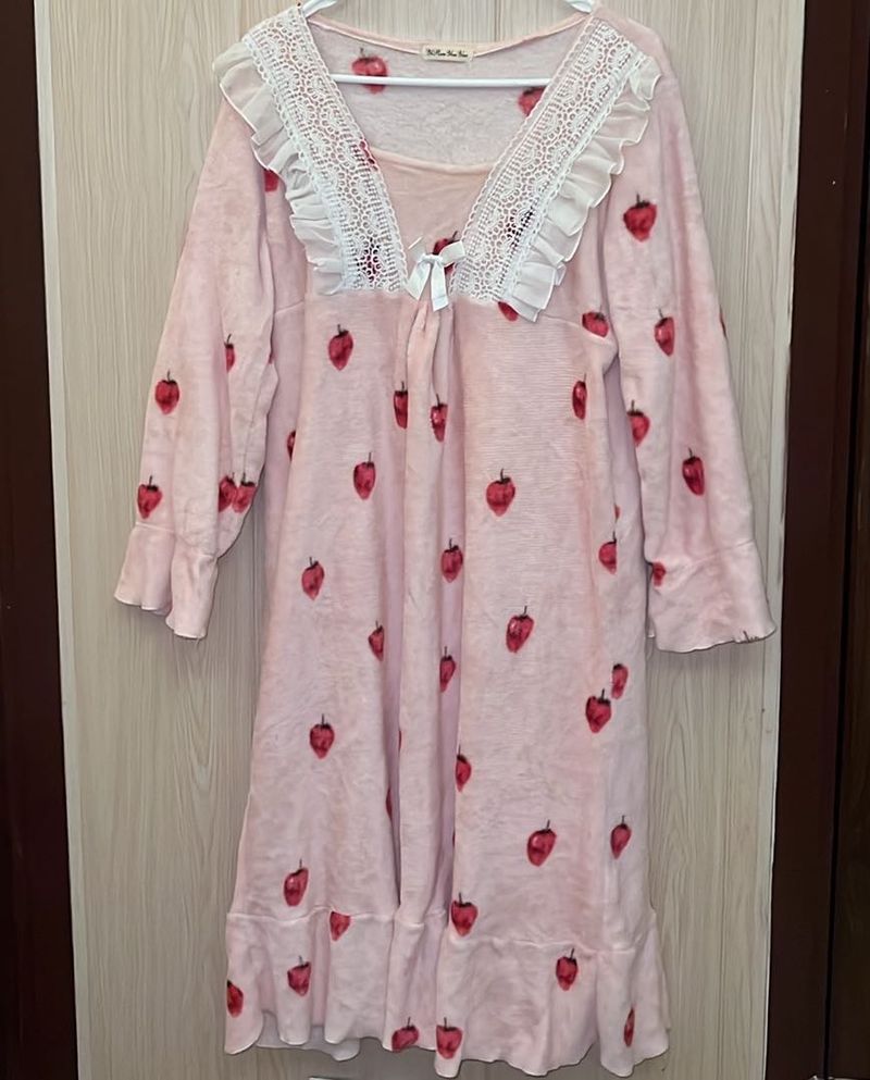 Kawaii Strawberry Print Nightgown