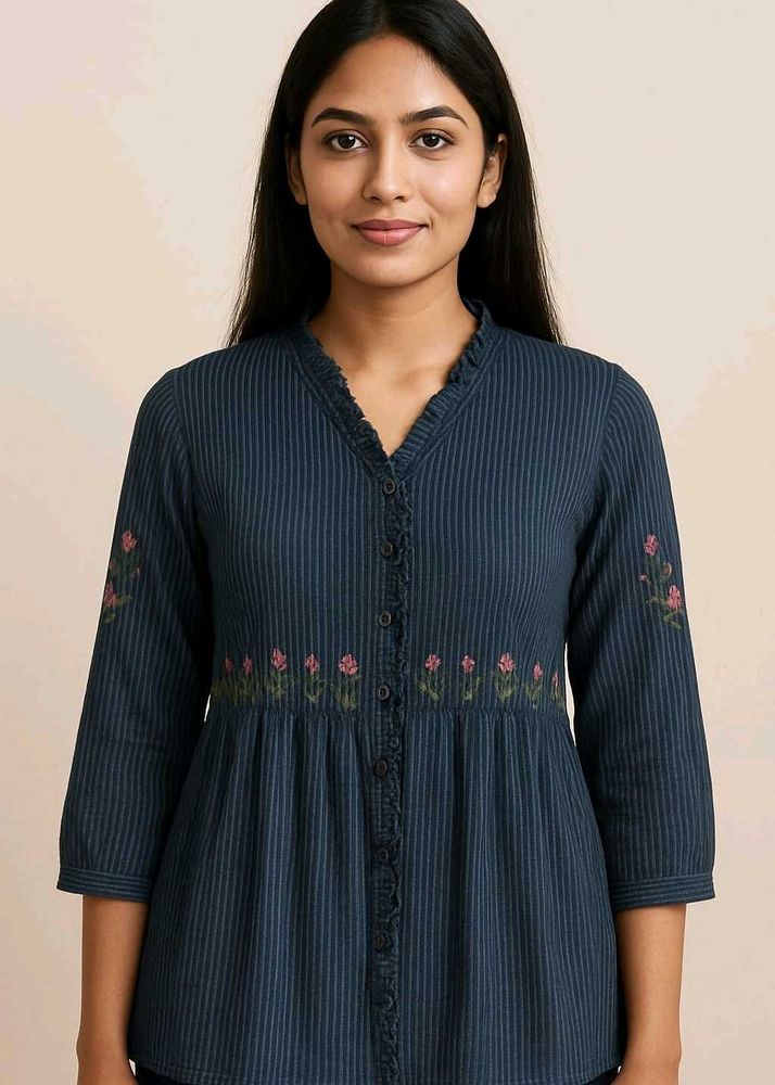 Striped Floral Top by DEVYAS