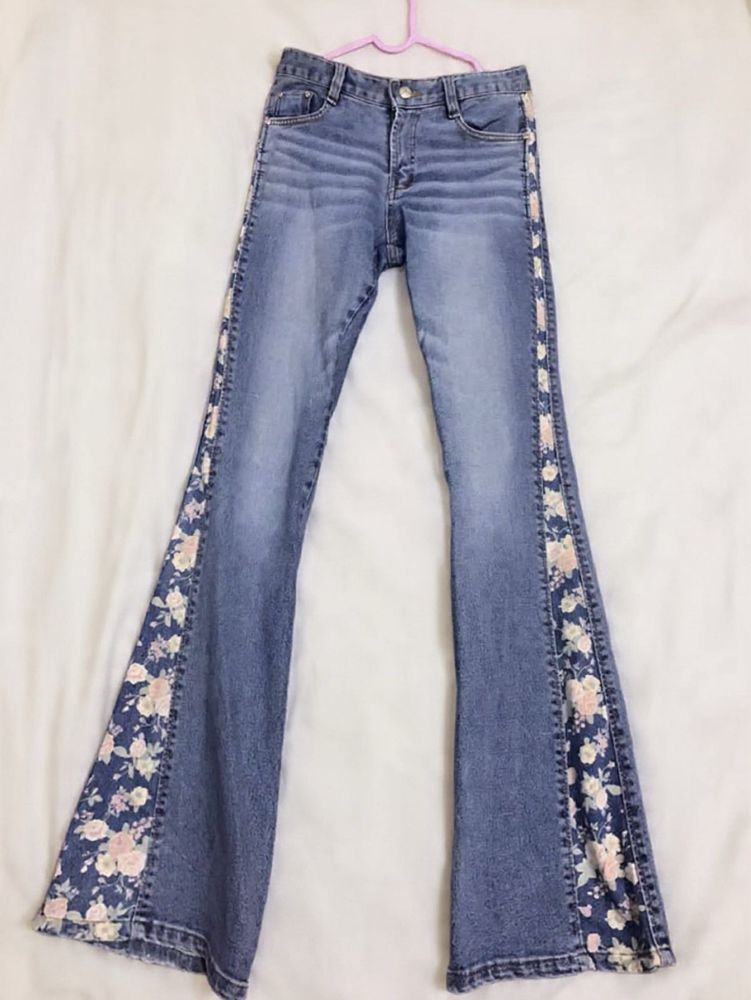 Bootcut Floral Jeans