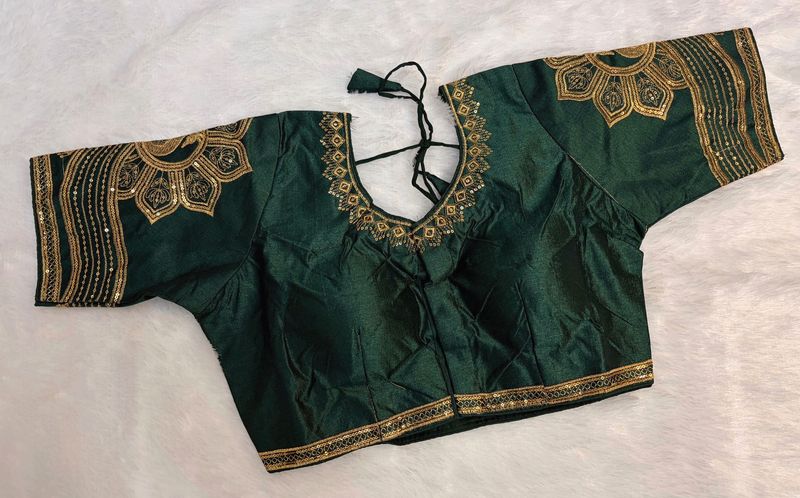 Embroidered Green Blouse
