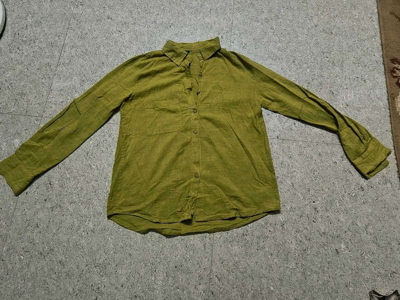 Olive Green cotton Shirt