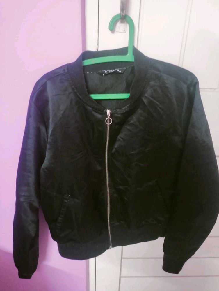 Stylish Black Bomber Jacket