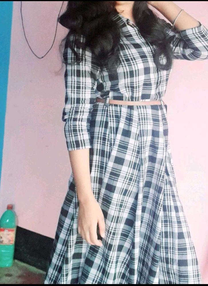Chic Plaid Fit &amp; Flare Dress