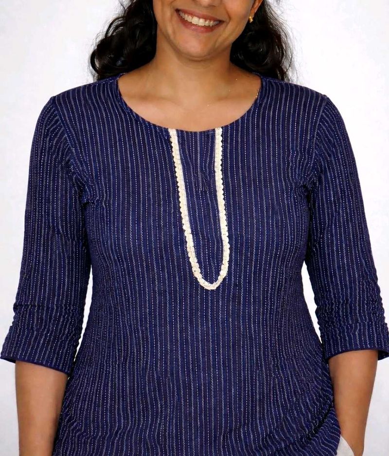 Stylish Blue Striped Kurta