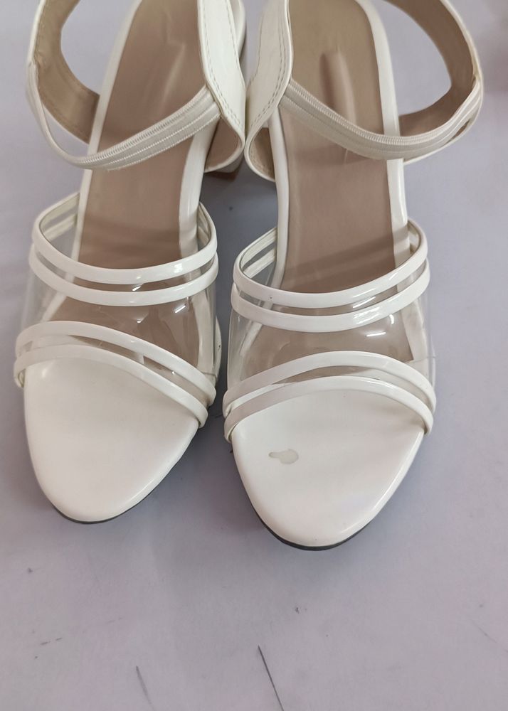 🎉Sale 🎉White Transparent  Block Heels