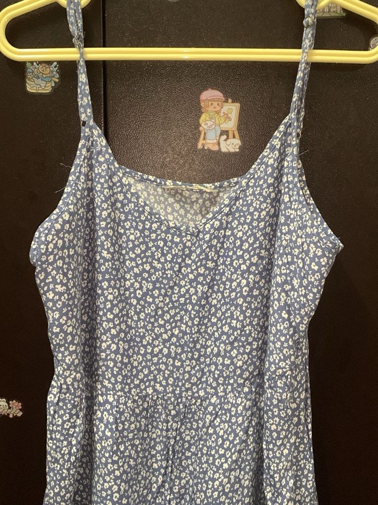 Blue Floral Mini Dress