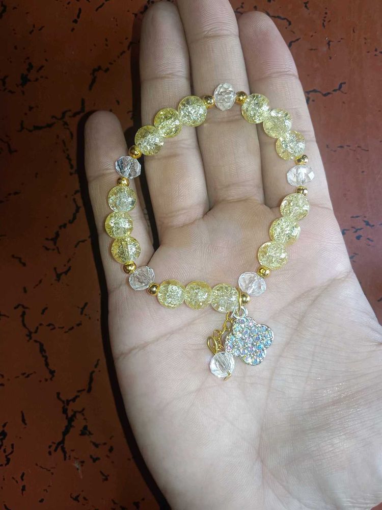 Sparkling Yellow Beaded Bracelet