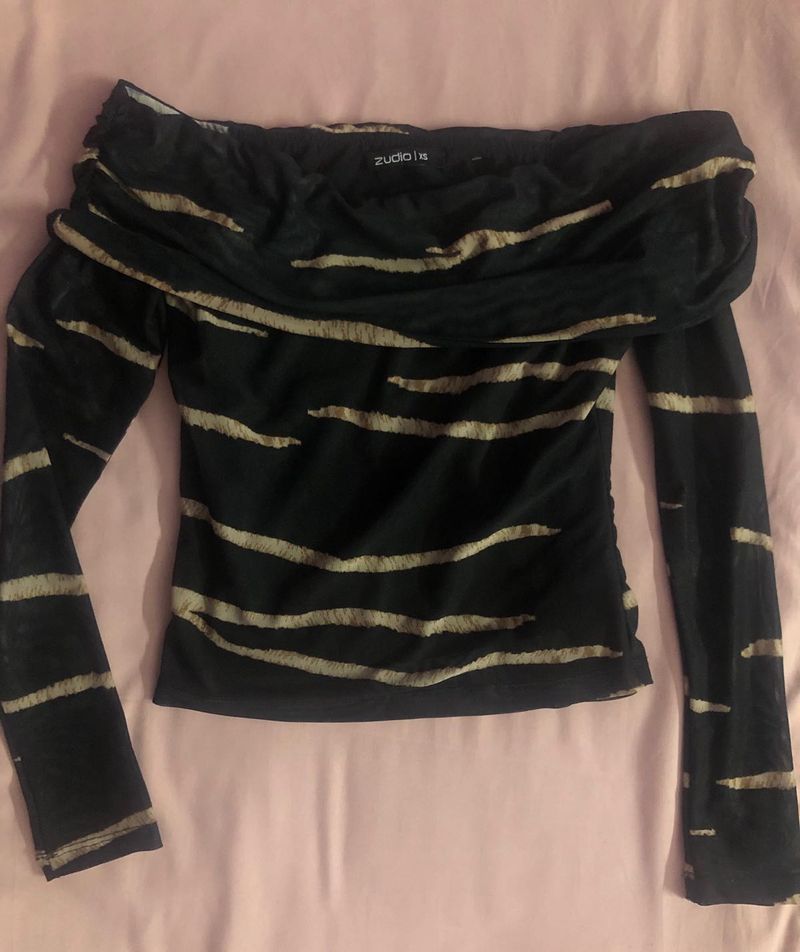Zudio Off shoulder black top