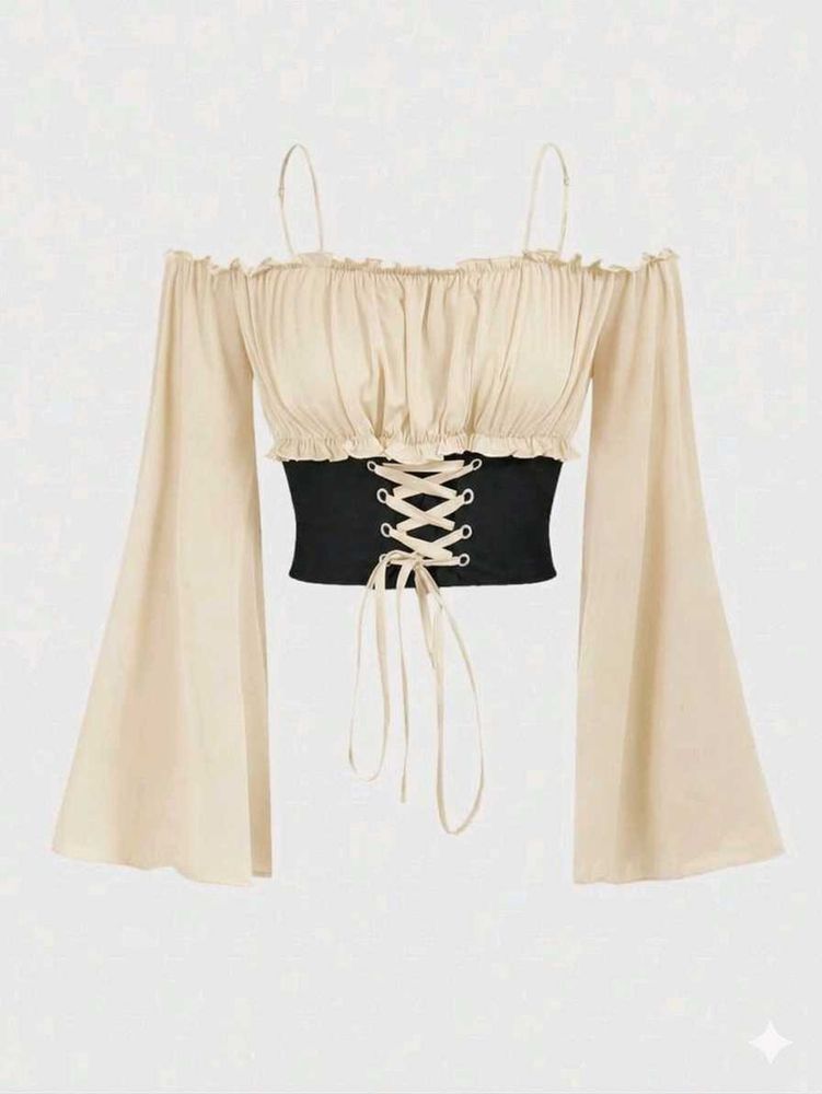 Corset Top with Bell Sleeves