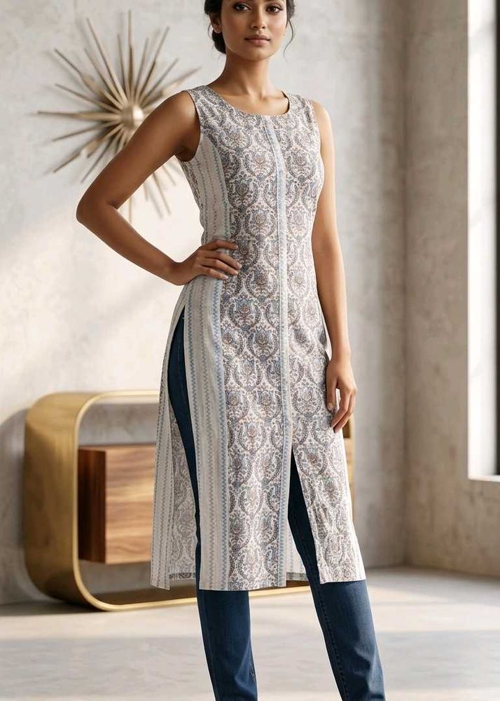 combo offer -Elegant Sleeveless Printed Kurta
