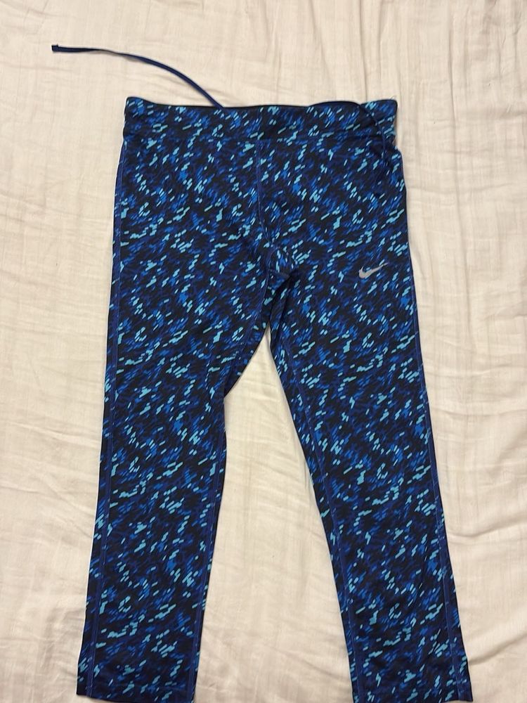 Nike Blue Camo Athletic Capris