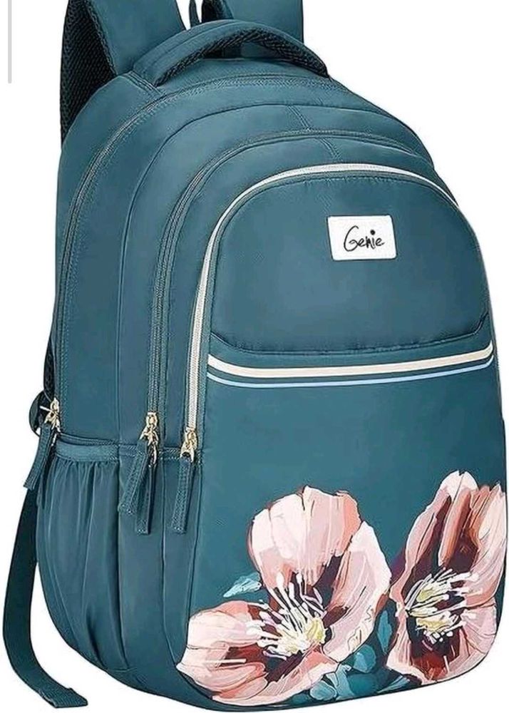 Stylish Teal Backpack with Floral Print