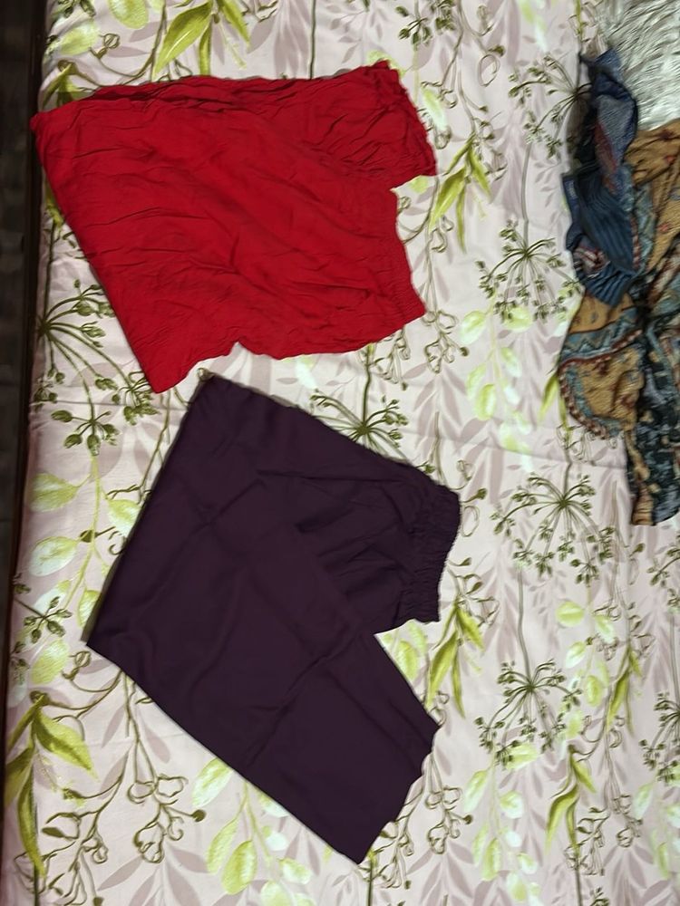 Red pant and Purple Pants