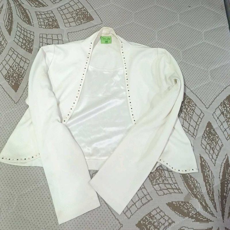 White Embellished Bolero Jacket