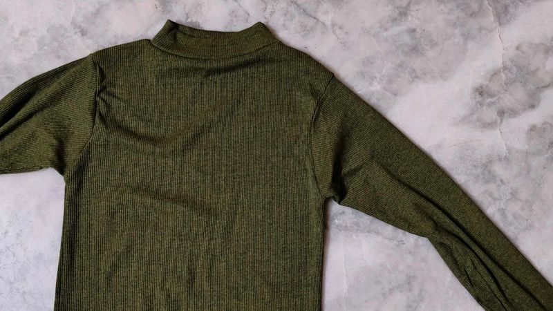 Olive Green Knit Top