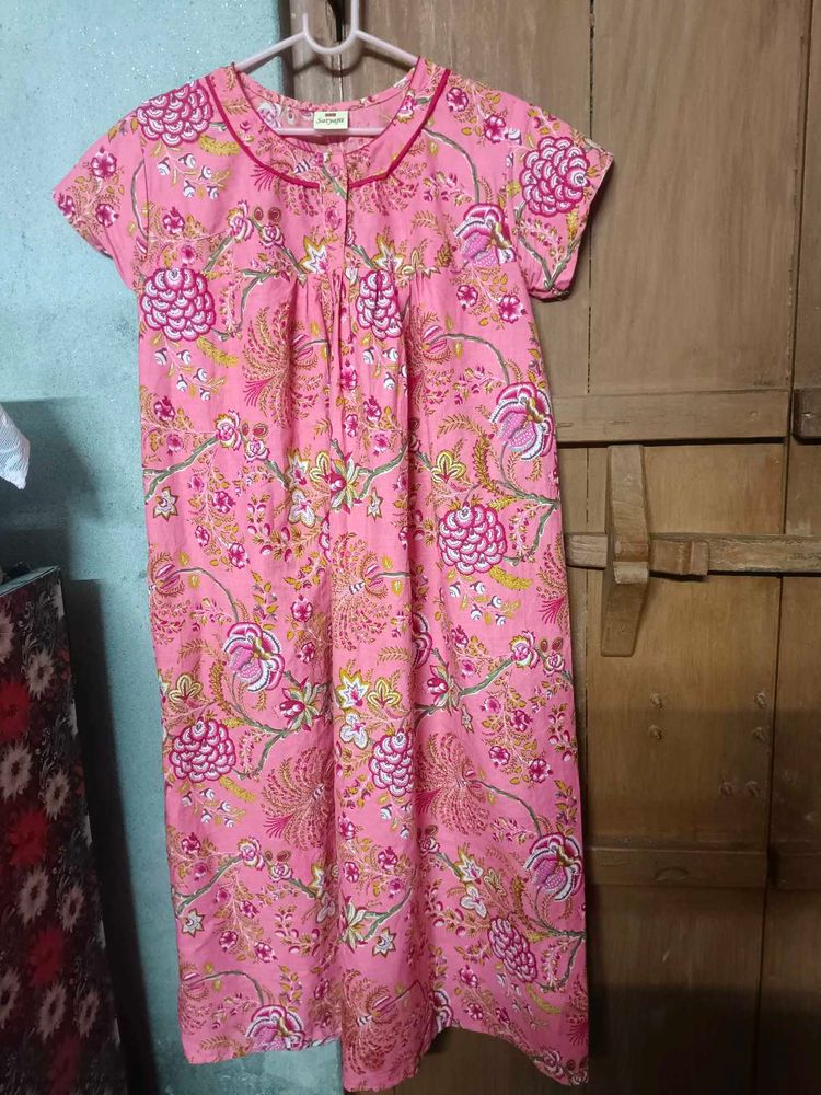 Pink Floral short Nightgown