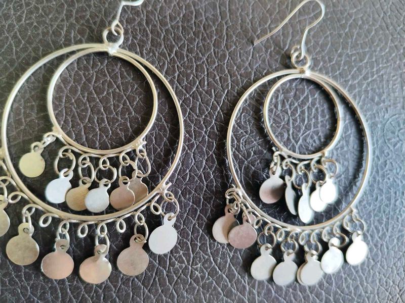 Boho Hoop Earrings with Coin Charms