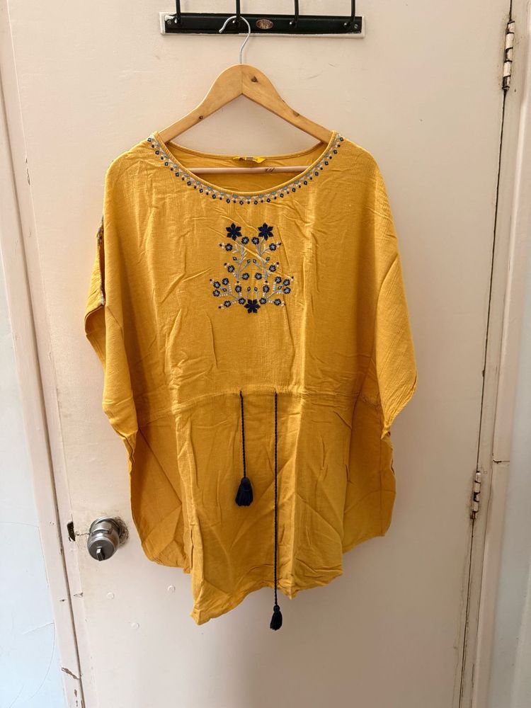 🔥Free Delivery 🔥Global desi Mustard kaftan Tunic