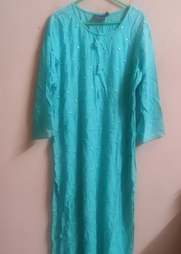 Blue Cotton Kurti