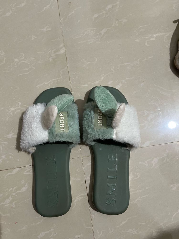 Fuzzy Smile Slippers