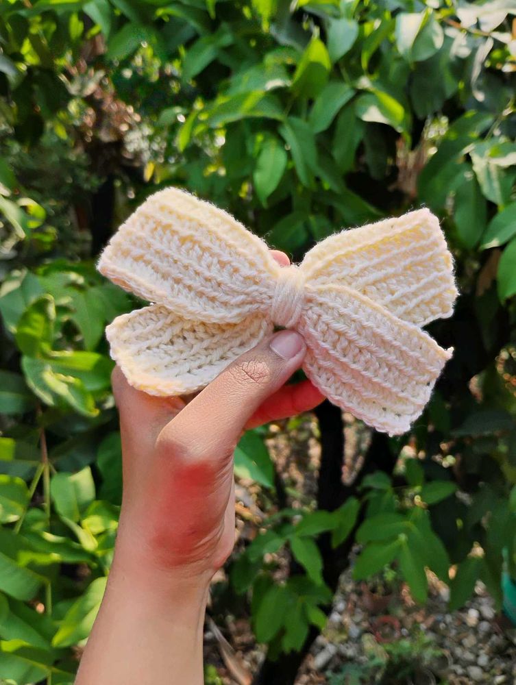 Handmade Crocheted Bow Hair Clip