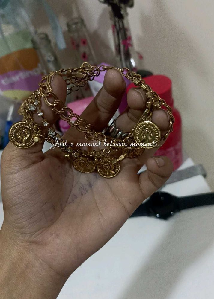 Gold Coin Charm Bracelet