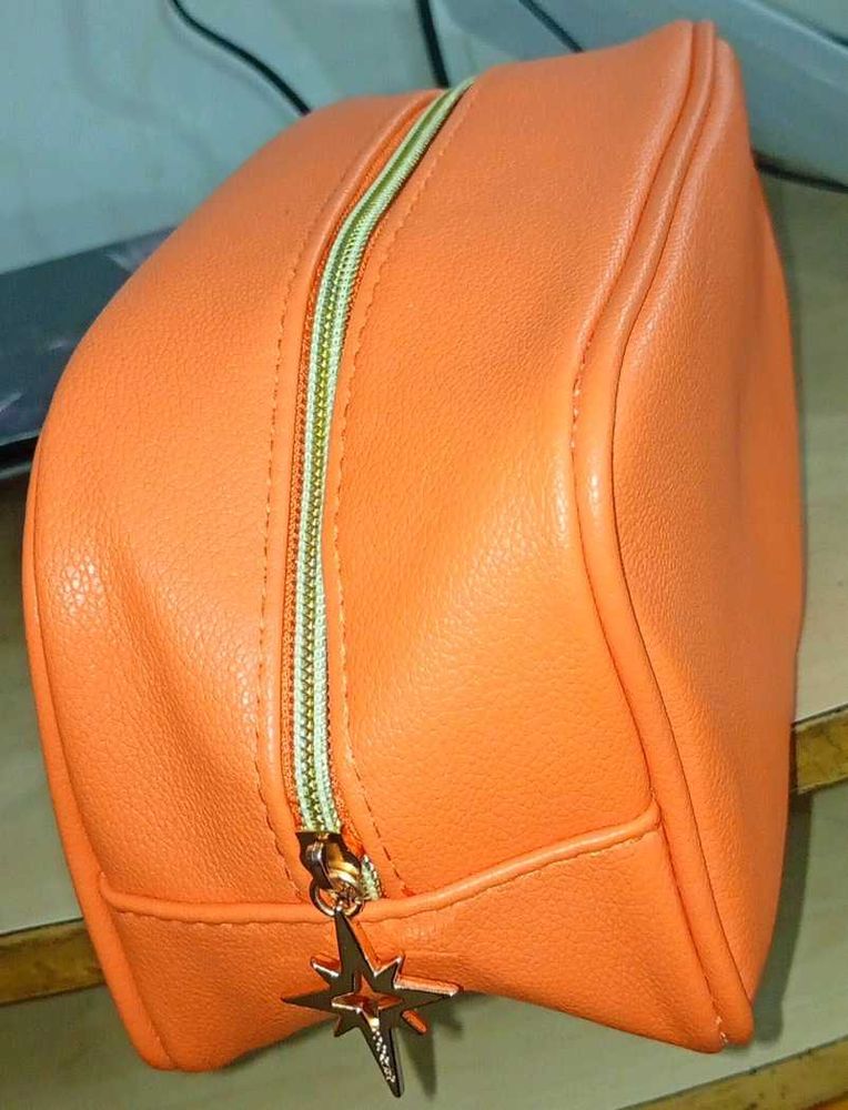colorbar Orange Cosmetic Pouch with Star Charm