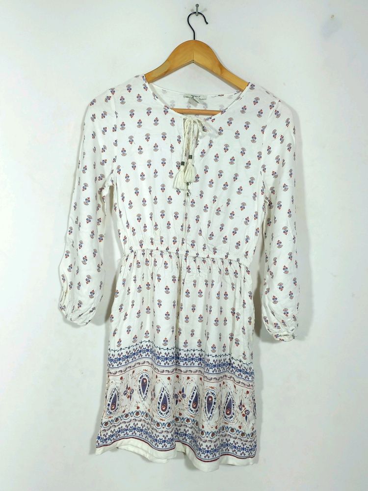 White Printed Dress (Women's)