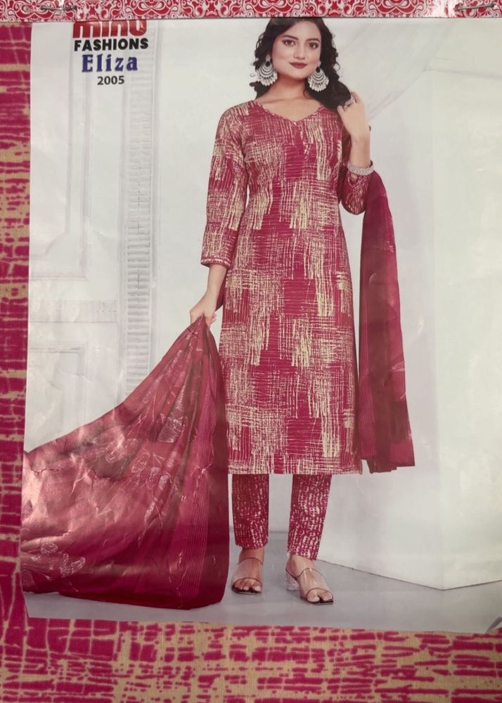 Printed 3-piece unstitched set