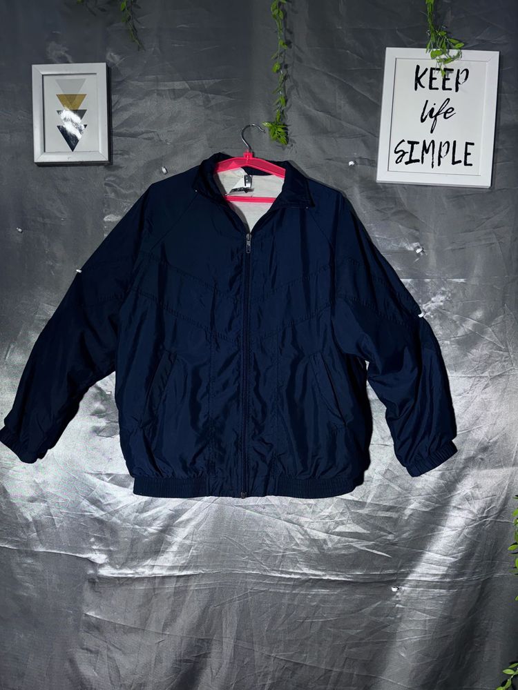 Men's Navy Blue Zip-Up Jacket