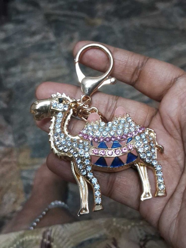 Rhinestone Camel Keychain