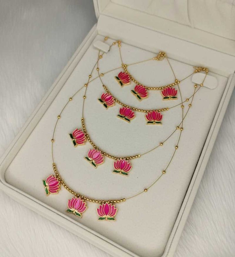 Lotus Necklaces Set Gold Plated