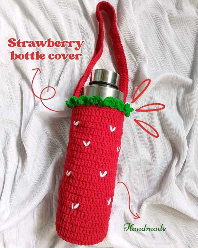 Handmade Strawberry Bottle Cover